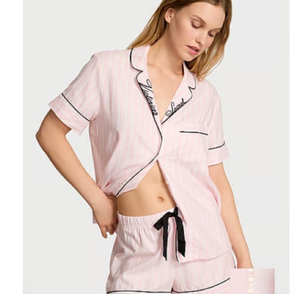 VS flannel shorts pajama set.